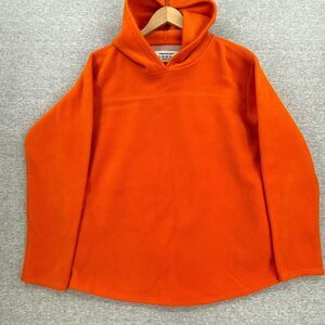 Lady Foot Lock Fleece Hoodie Womens Medium Orange Pullover Pockets Long Sleeve